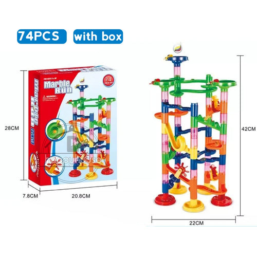 Marble Run Race Track Building Blocks Kids 3D Maze Ball Roll Toy DIY