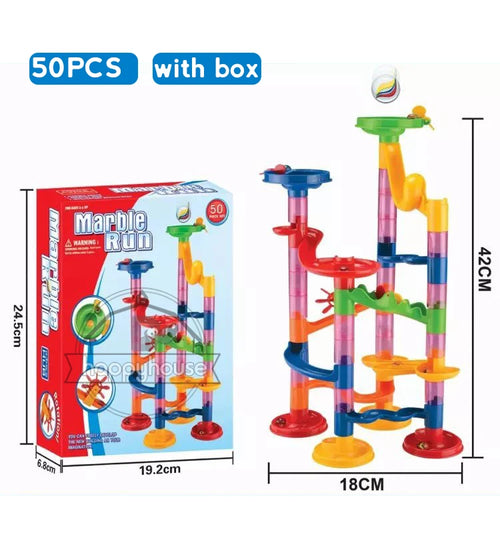 Marble Run Race Track Building Blocks Kids 3D Maze Ball Roll Toy DIY