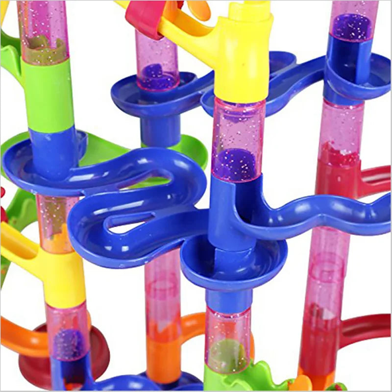 Marble Run Race Track Building Blocks Kids 3D Maze Ball Roll Toy DIY