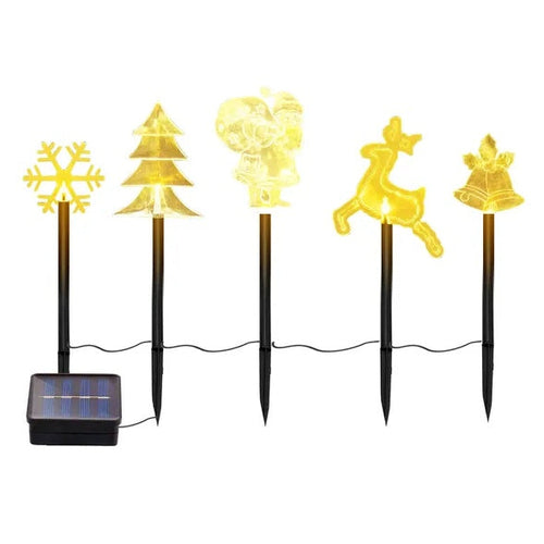 5Pcs Mixed Christmas Decoration Light Solar Stake Light Waterproof