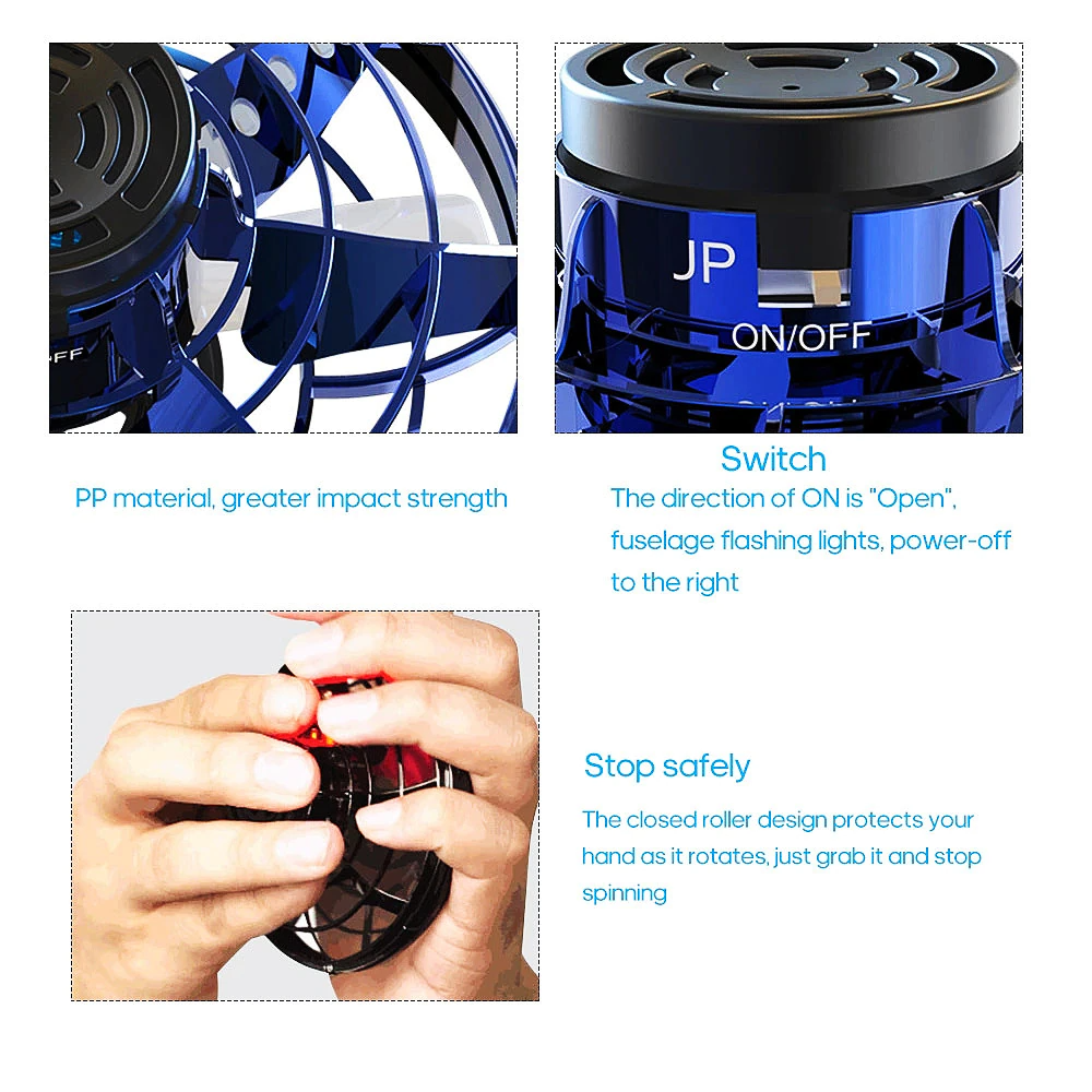 Flying Fidget Spinner Drone Ball UFO Stress Focus Hand Fun Toy LED