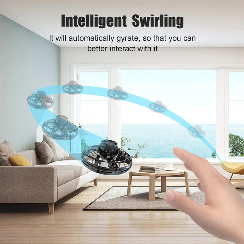 Flying Fidget Spinner Drone Ball UFO Stress Focus Hand Fun Toy LED