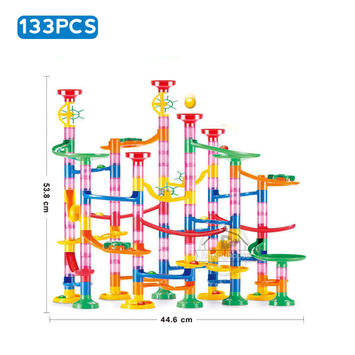 Marble Run Race Track Building Blocks Kids 3D Maze Ball Roll Toy DIY